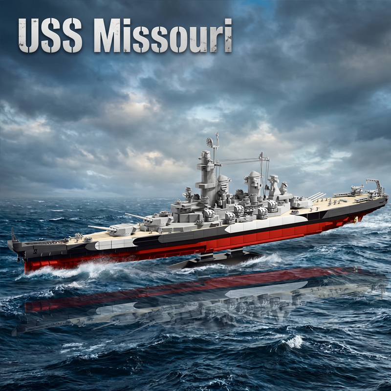 Model Kit Uss Missouri - Set di Blocchi da Costruzione Nave